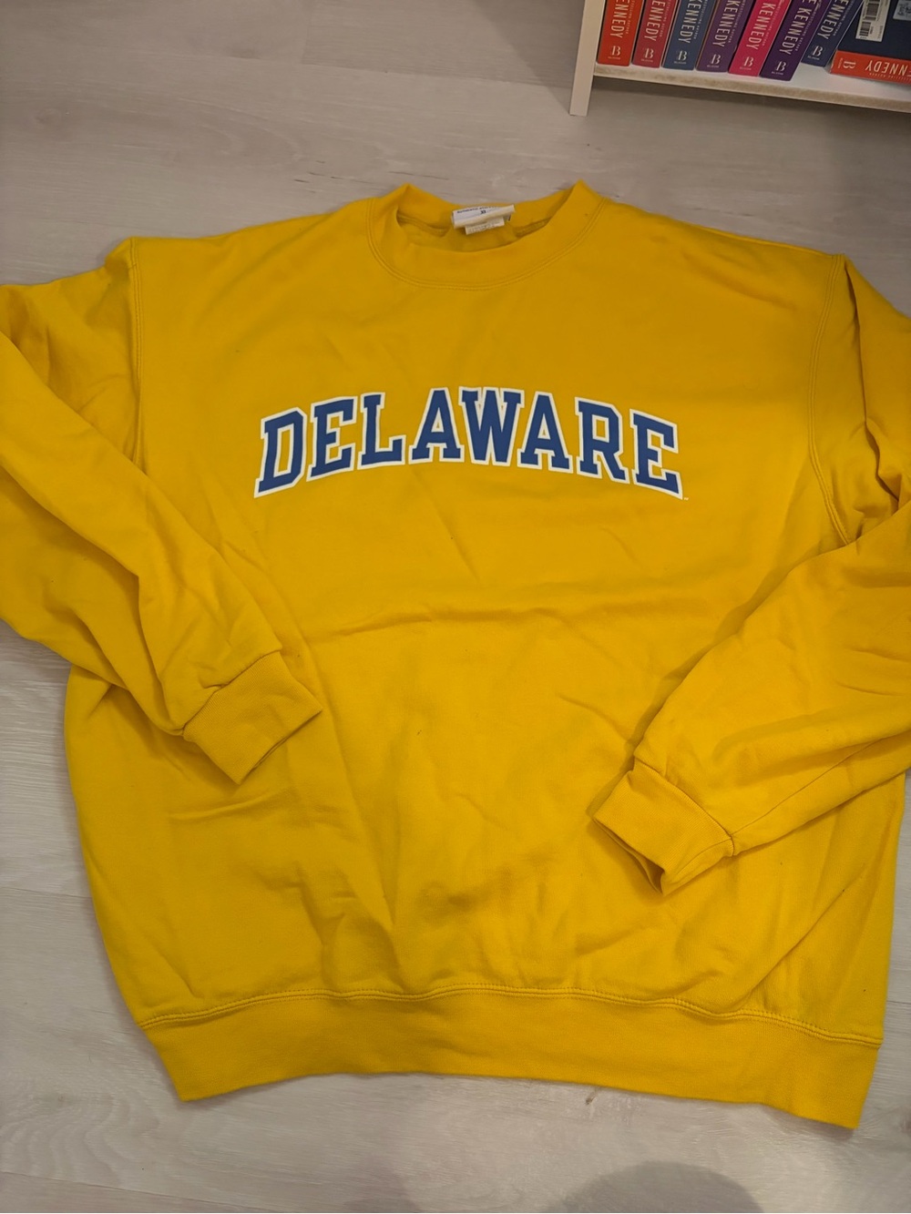 Champion Yellow Delaware Arch Crewneck Sweatshirt